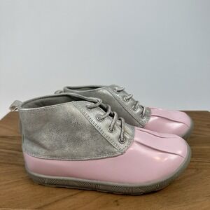 New NWT‎ Girls Baby Deer Jude Gray Pink Waterproof Ankle Duck Boots Size 12 C
